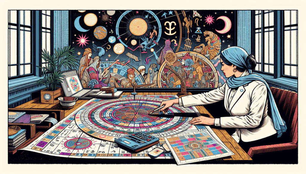 An astrologer analyzing a birth chart