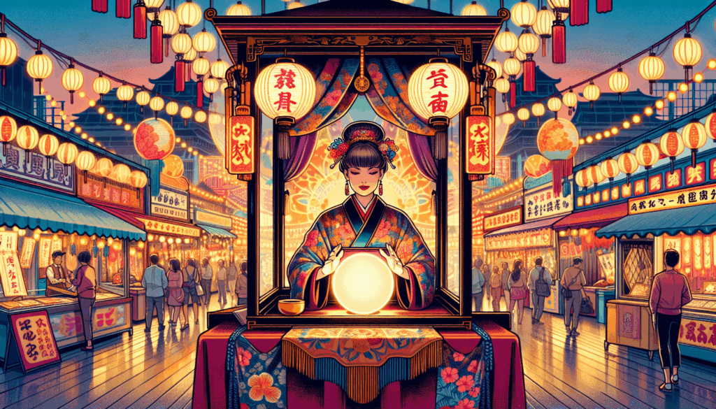 A fortune teller's booth at a fair